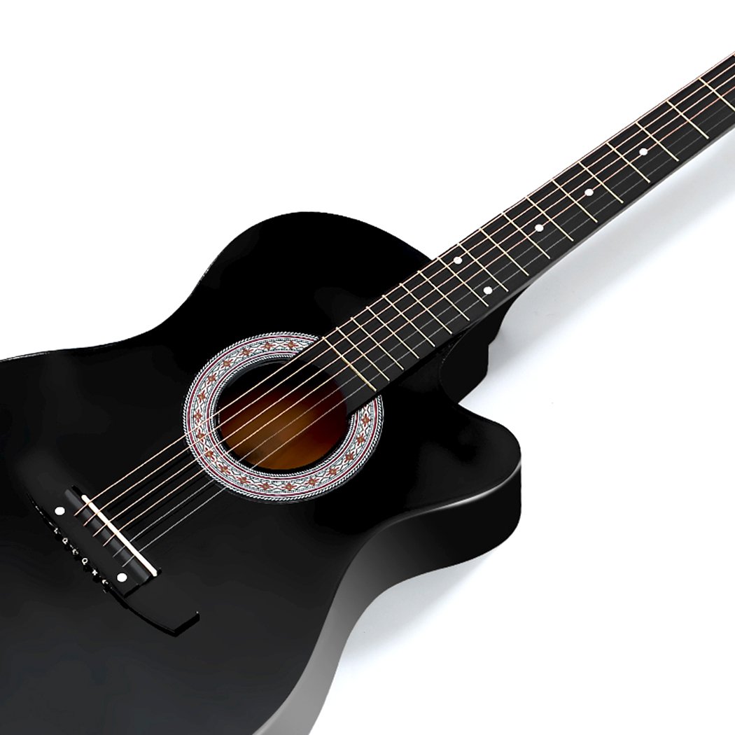 Entertainment & Elec Sleek lacquer finish 41 Inch Wooden Folk Acoustic Guitar-black