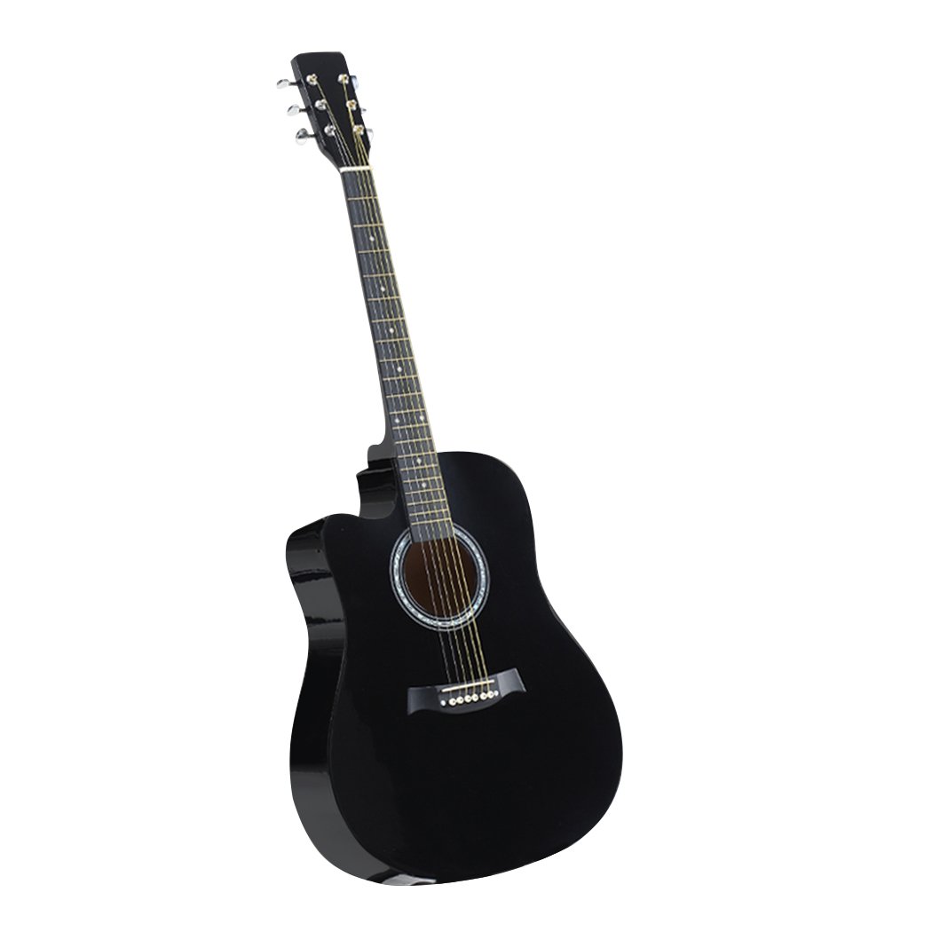 Entertainment & Elec Sleek lacquer finish 41 Inch Wooden Folk Acoustic Guitar-black