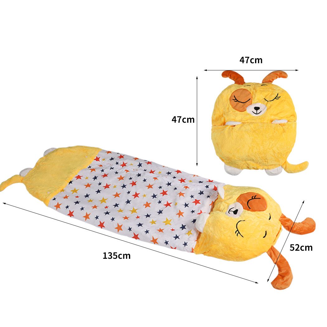 Sleeping Bag Child Pillow Kids Bags Happy Napper Gift Toy Dog Yellow