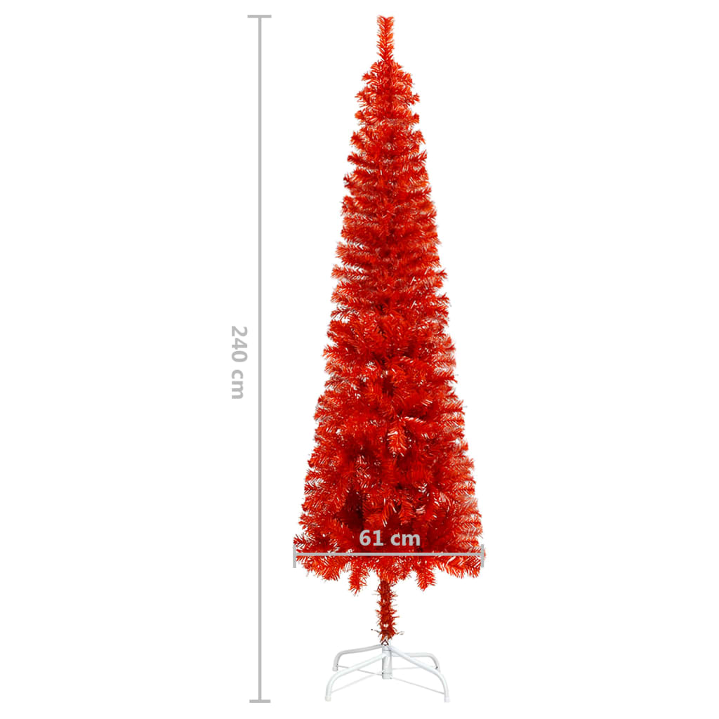 Slim Christmas Tree Red 240 cm