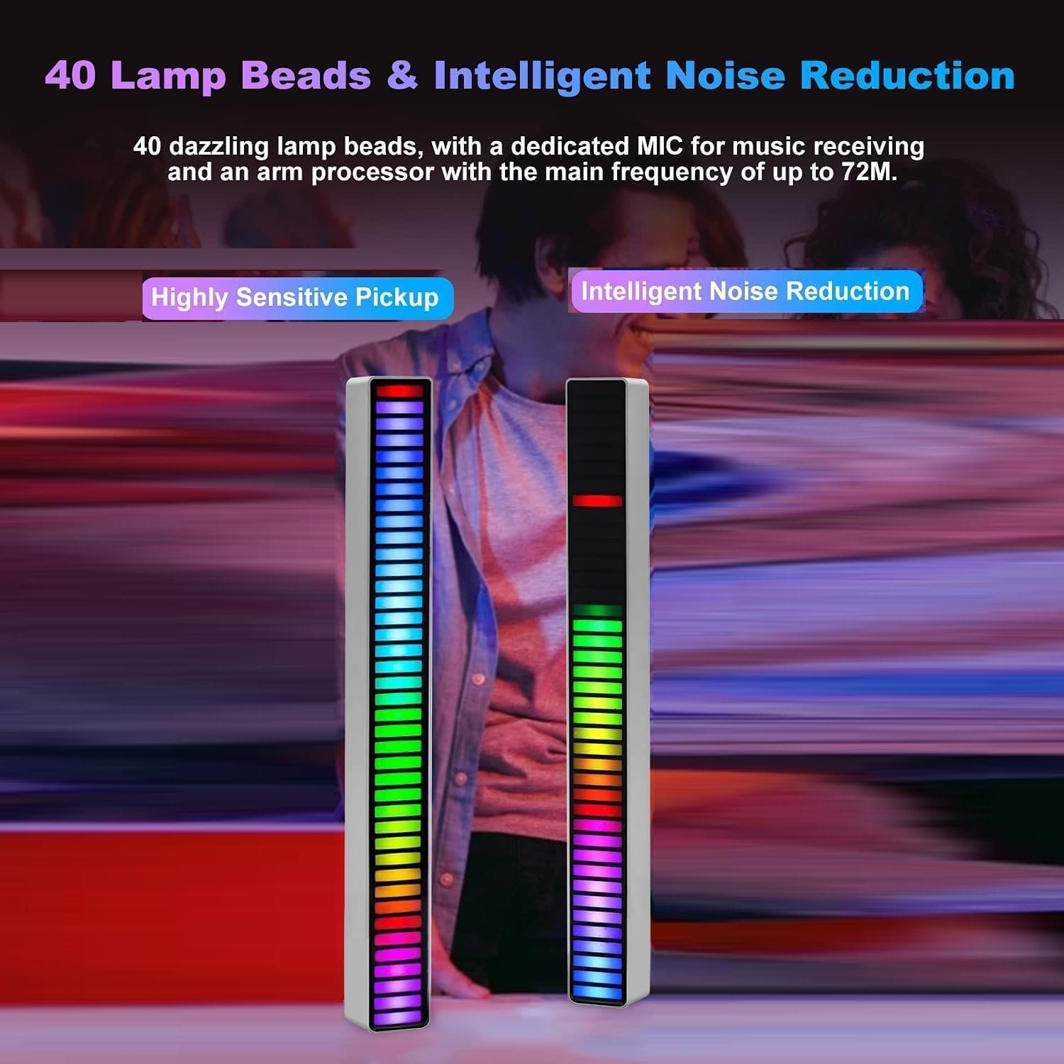 Smart Colorful RGB Music Sync Light Bar with App Control for Gaming, TV and Party