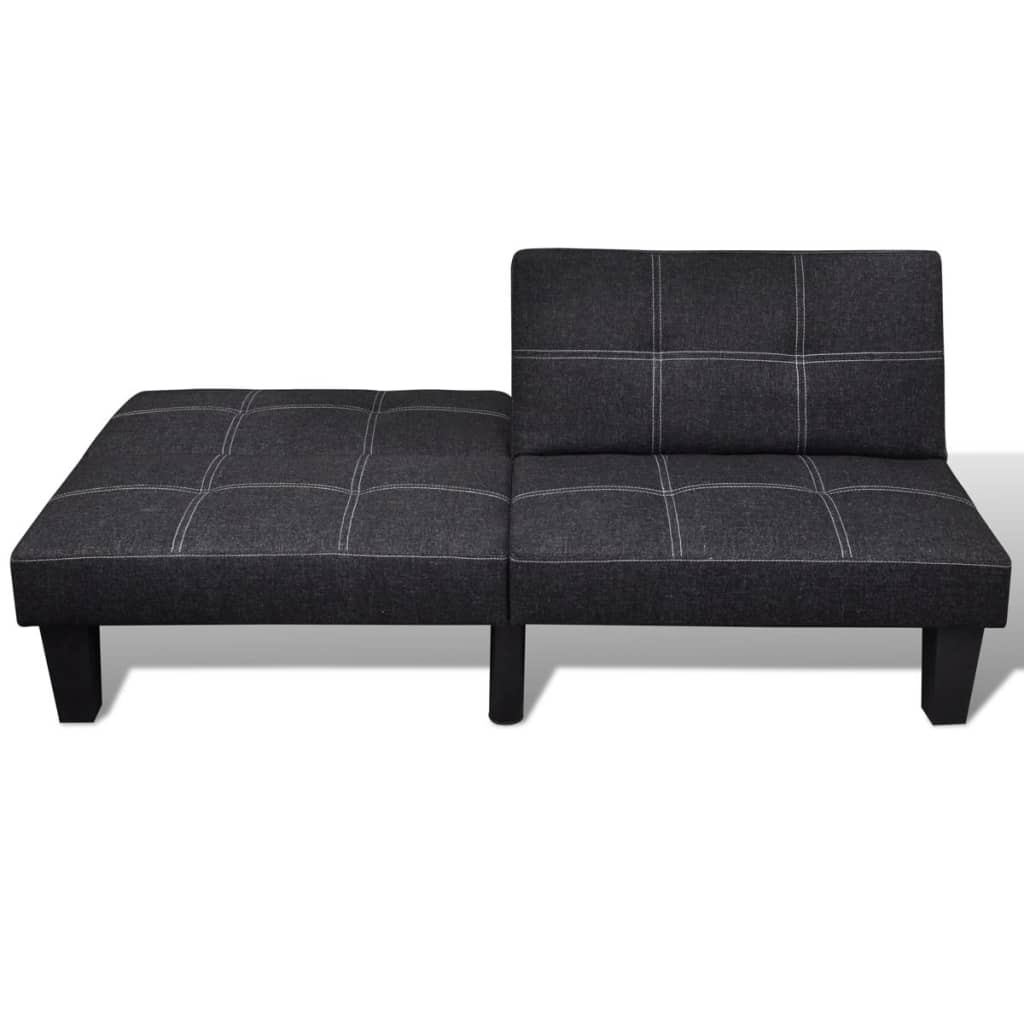 Sofa Bed Fabric Adjustable Black