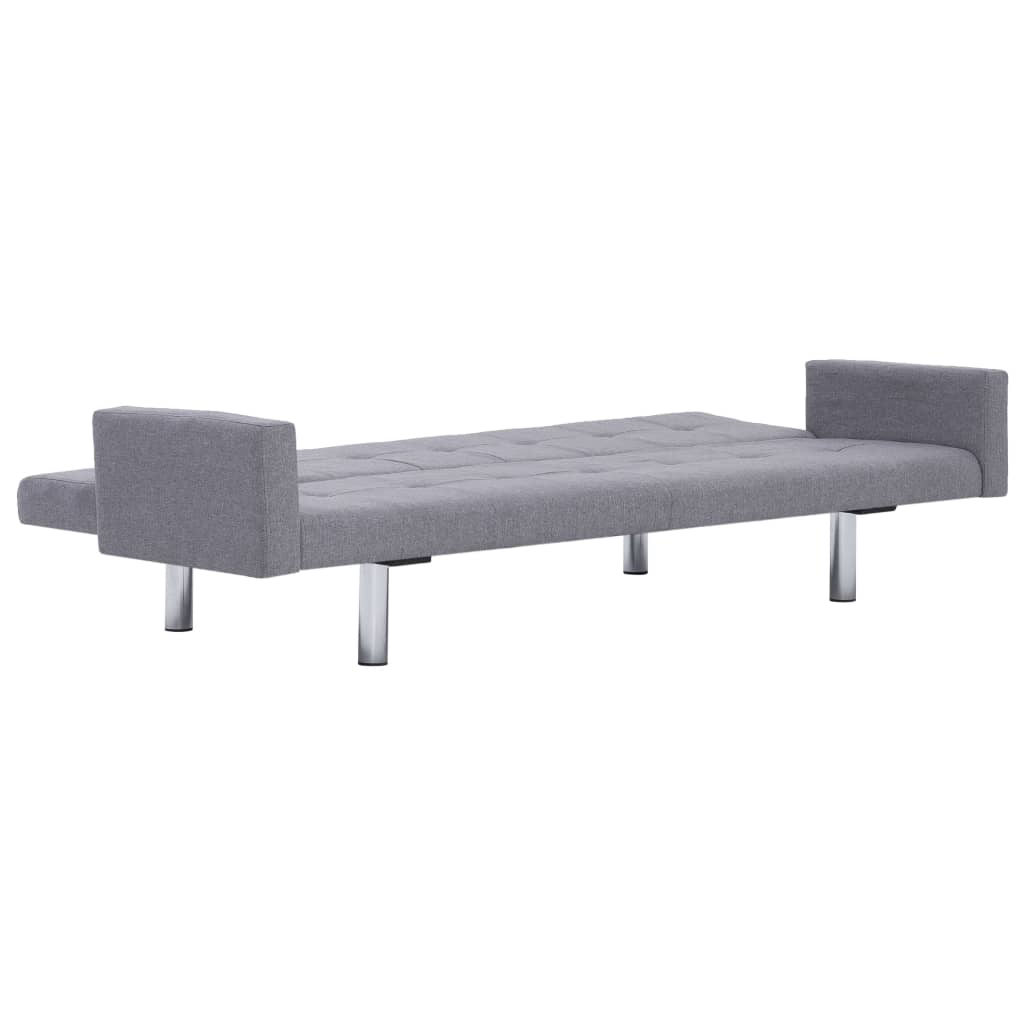 Sofa Bed with Armrest Light Grey Polyester - Simple deals