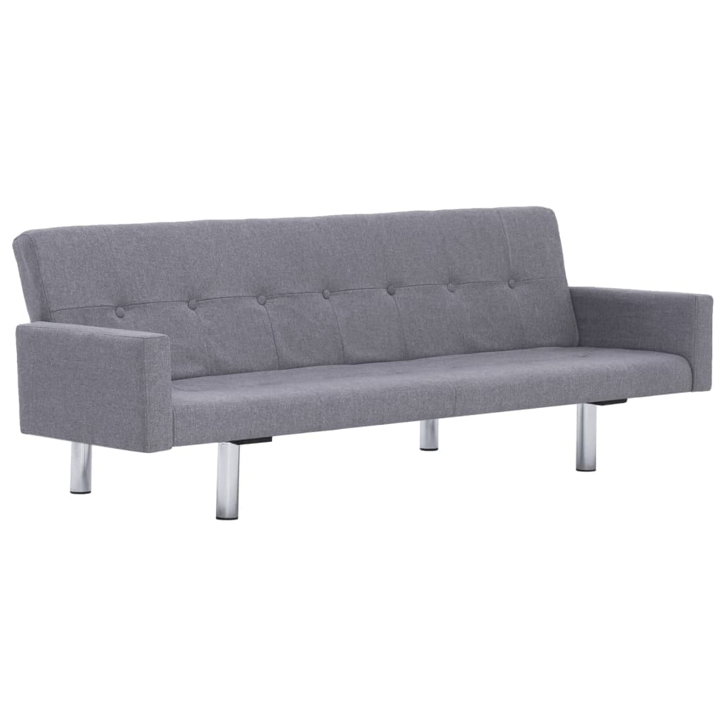 Sofa Bed with Armrest Light Grey Polyester - Simple deals