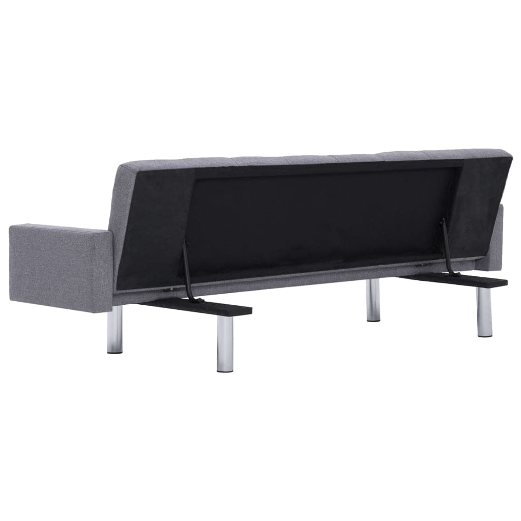 Sofa Bed with Armrest Light Grey Polyester - Simple deals