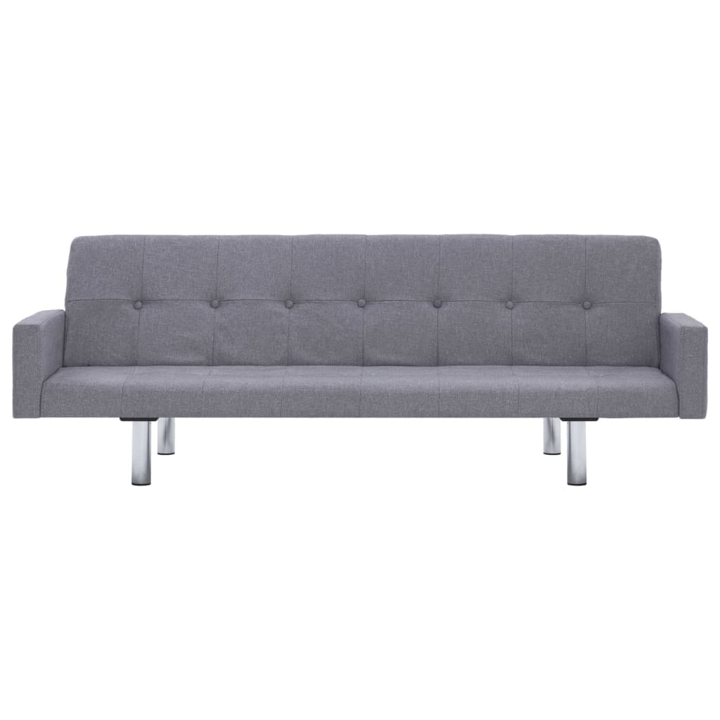 Sofa Bed with Armrest Light Grey Polyester - Simple deals