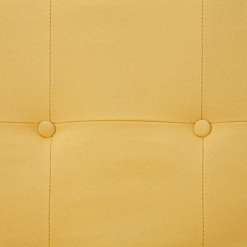 Sofa Bed with Armrest Yellow Polyester
