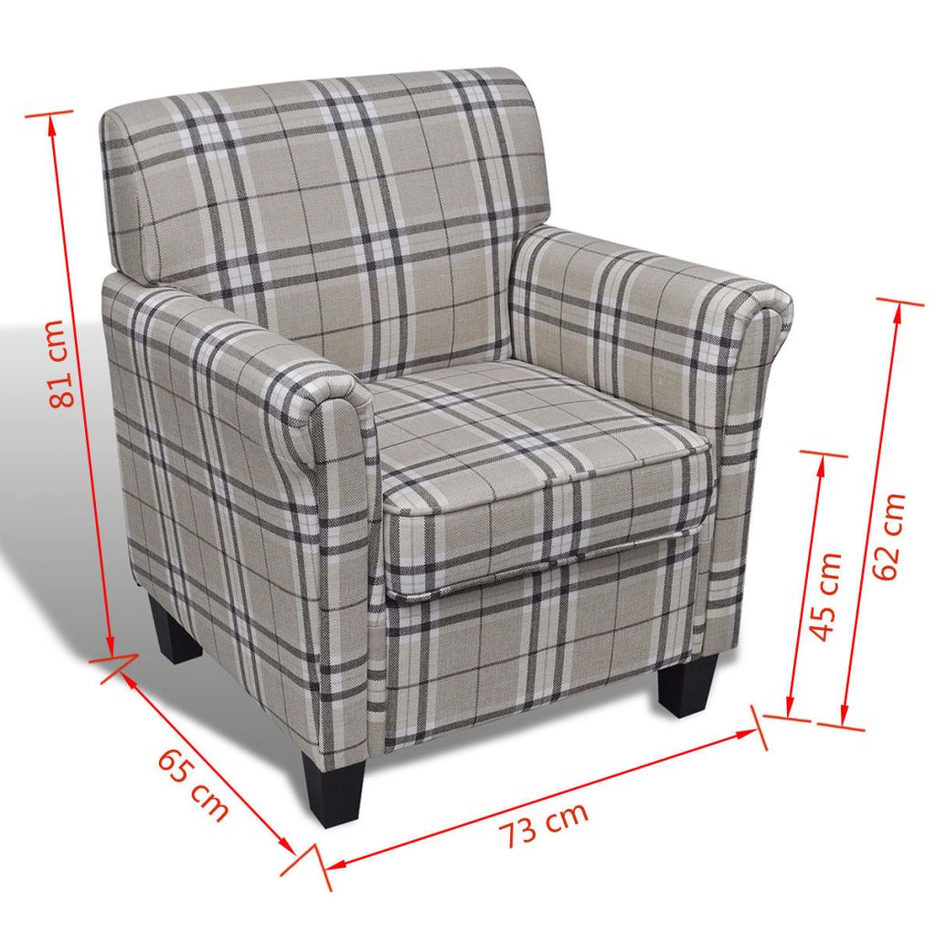 Sofa Chair with Cushion Cream Fabric