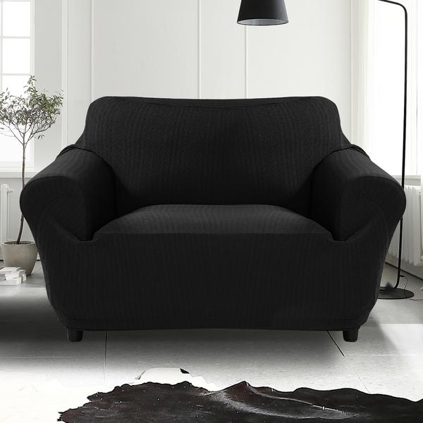 living room Sofa Cover 2-Seater Black