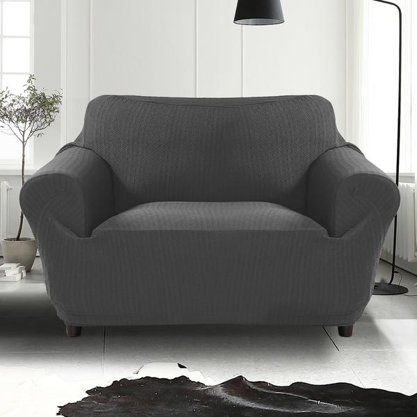 living room Sofa Cover 2-Seater Dark Grey