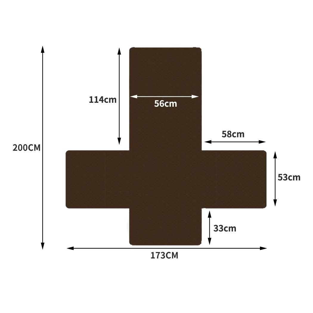 living room Sofa Cover Couch Lounge Protector Quilted Slipcovers Waterproof Coffee 173cm x 200cm