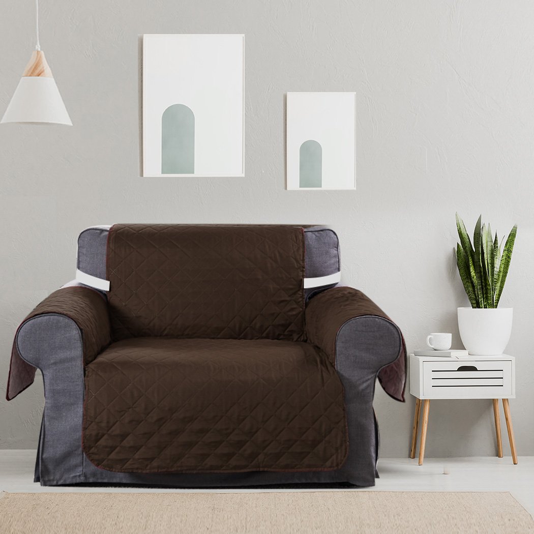 living room Sofa Cover Couch Lounge Protector Quilted Slipcovers Waterproof Coffee 173cm x 200cm
