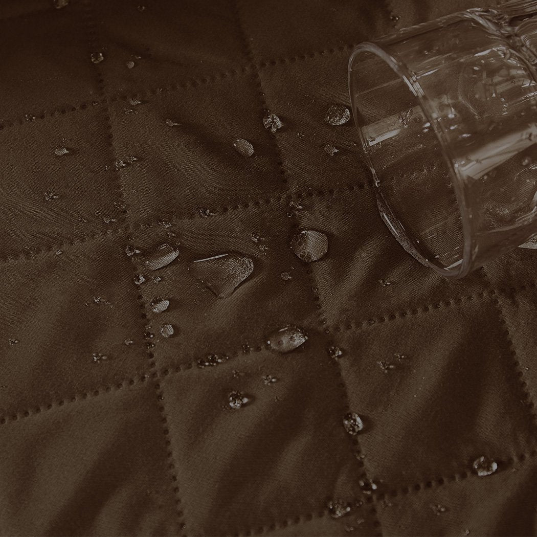 living room Sofa Cover Couch Lounge Protector Quilted Slipcovers Waterproof Coffee 173cm x 200cm