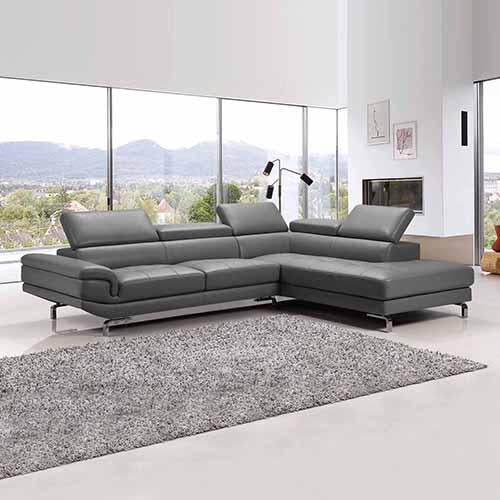 Sofas Sofa Set Spacious Chaise Lounge Leatherette Air Leather Grey