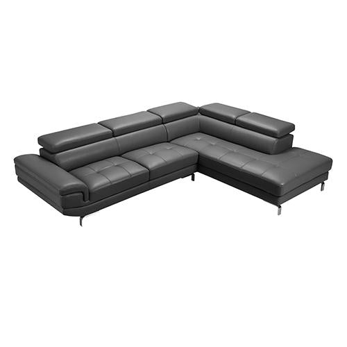 Sofas Sofa Set Spacious Chaise Lounge Leatherette Air Leather Grey