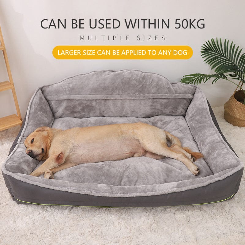 Sofa-Style Dog Bed Waterproof Washable Soft High Back Comfy Sleeping Kennel L