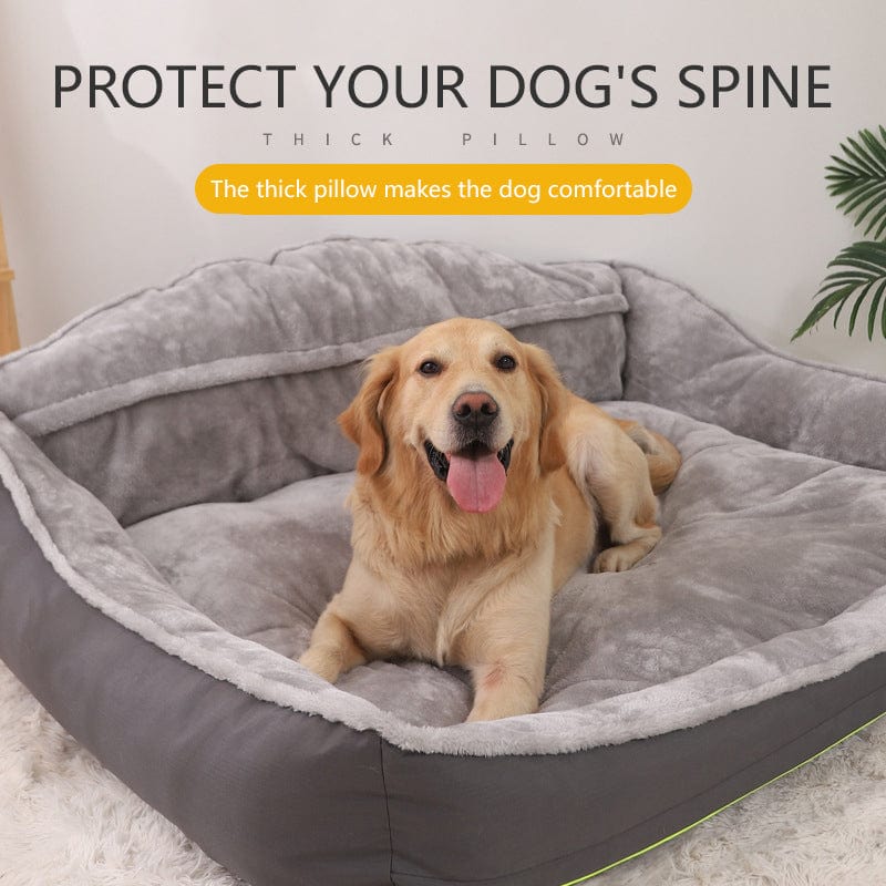 Sofa-Style Dog Bed Waterproof Washable Soft High Back Comfy Sleeping Kennel L