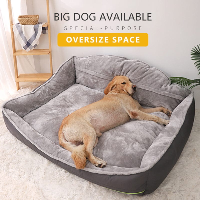 Sofa-Style Dog Bed Waterproof Washable Soft High Back Comfy Sleeping Kennel L