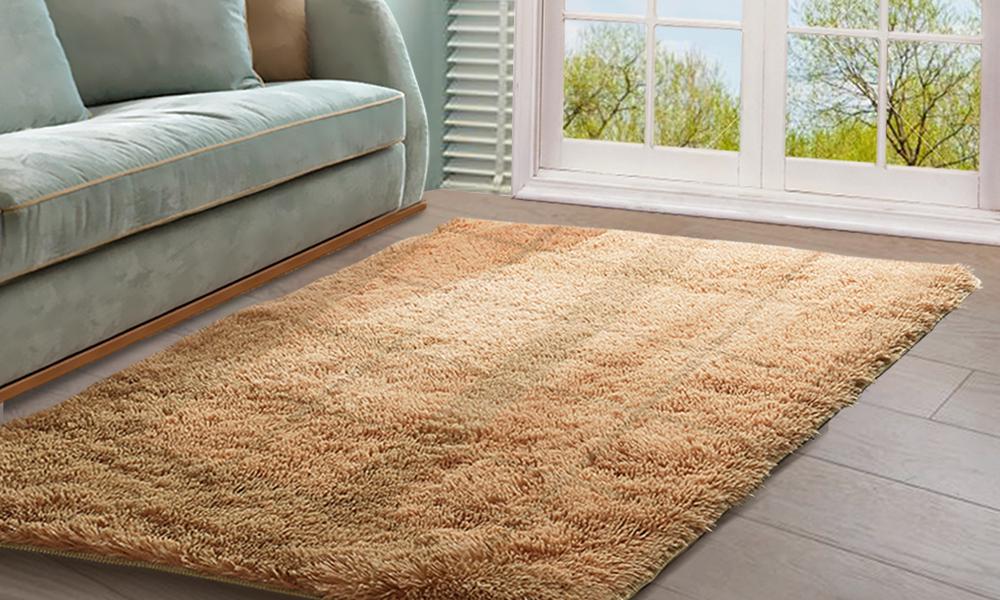 living room Soft Shag Floor Confetti Rug 120X160Cm Tan
