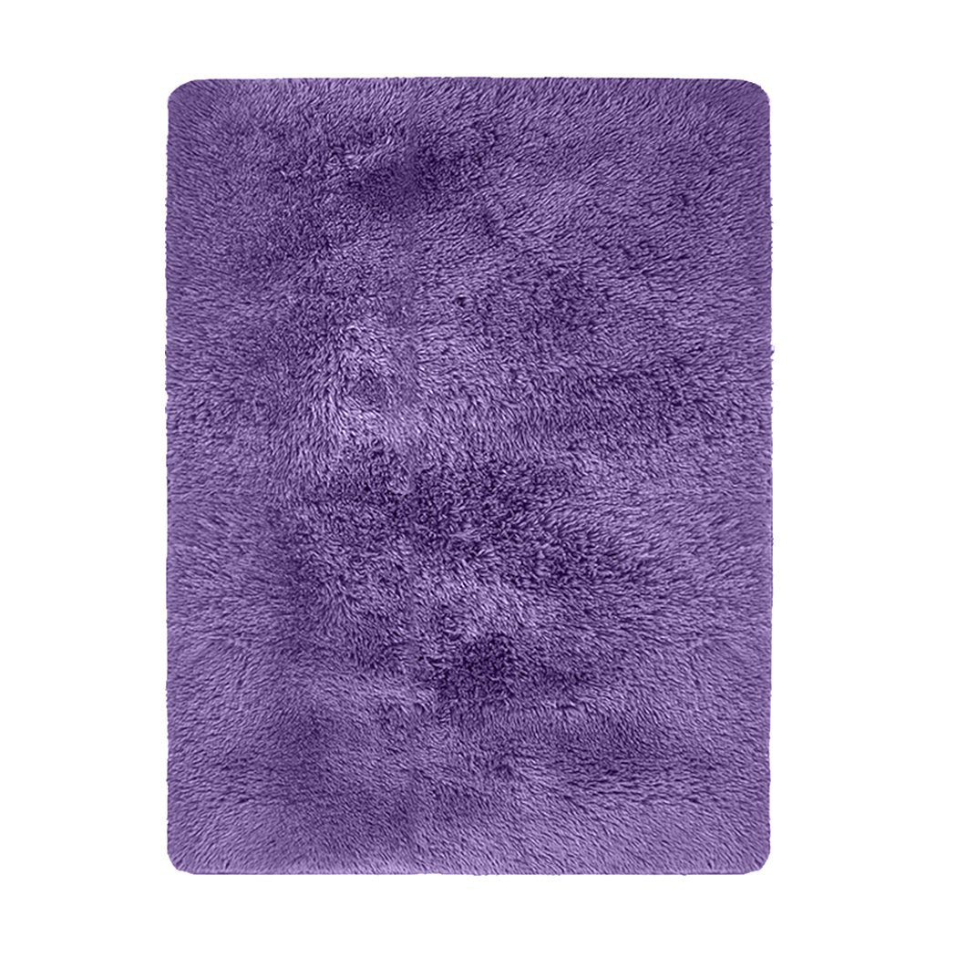 living room Soft Shag Shaggy Floor Confetti Rug Carpet 120X160Cm Purple
