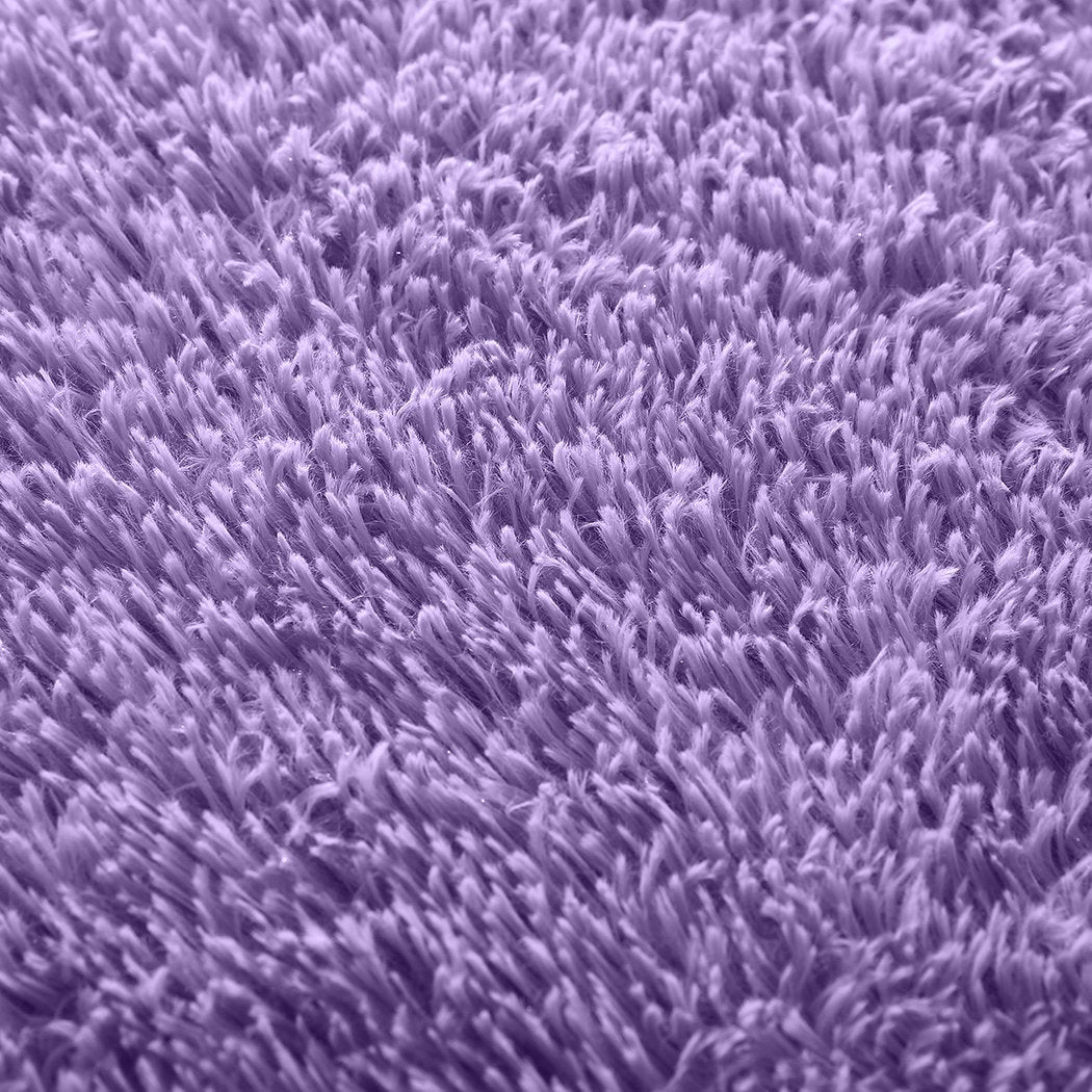 living room Soft Shag Shaggy Floor Confetti Rug Carpet 120X160Cm Purple