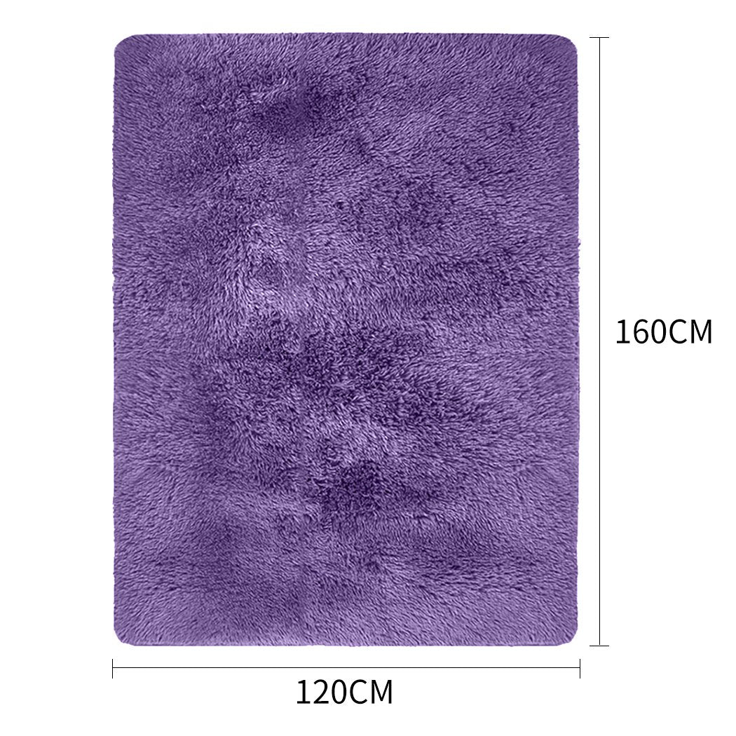 living room Soft Shag Shaggy Floor Confetti Rug Carpet 120X160Cm Purple