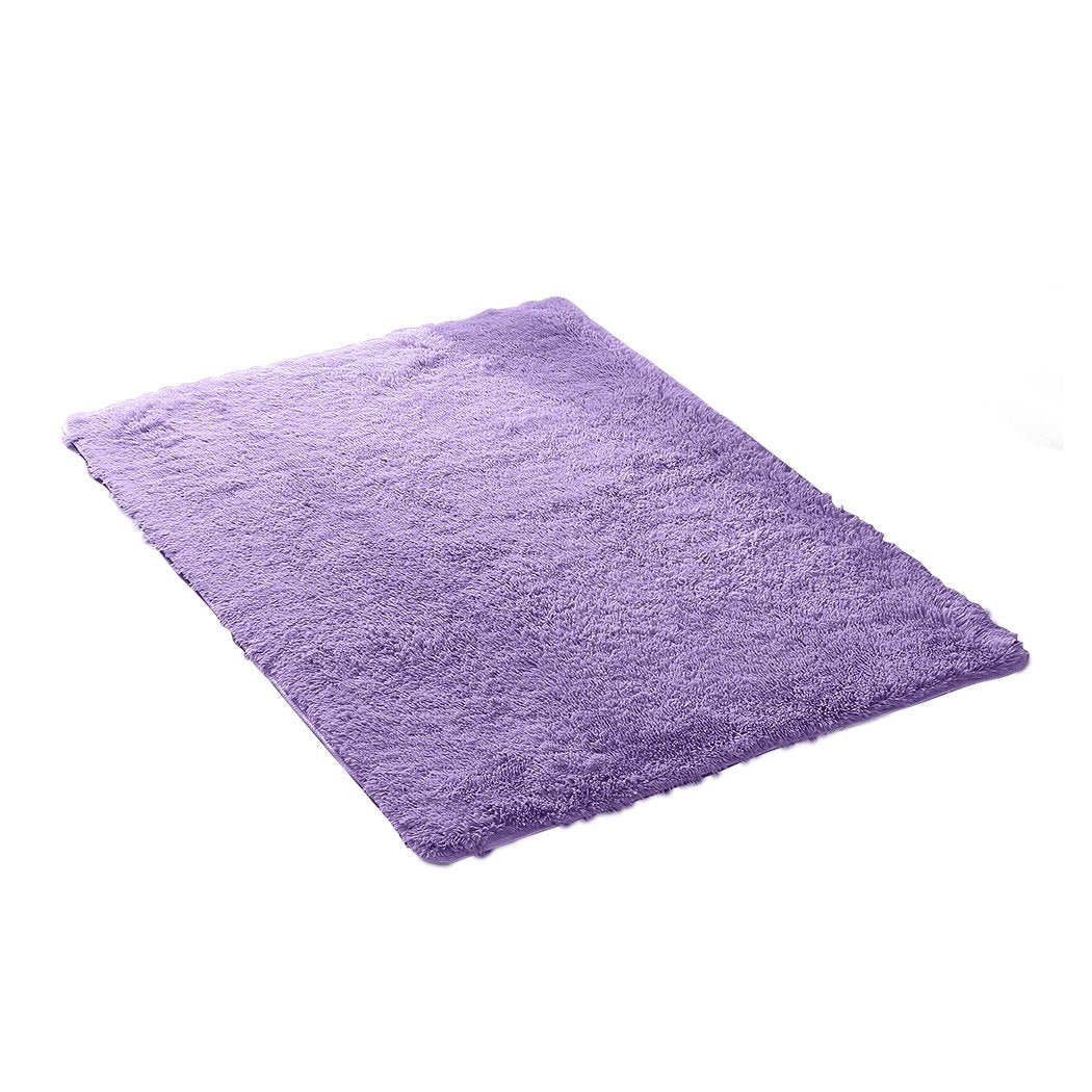 living room Soft Shag Shaggy Floor Confetti Rug Carpet 120X160Cm Purple