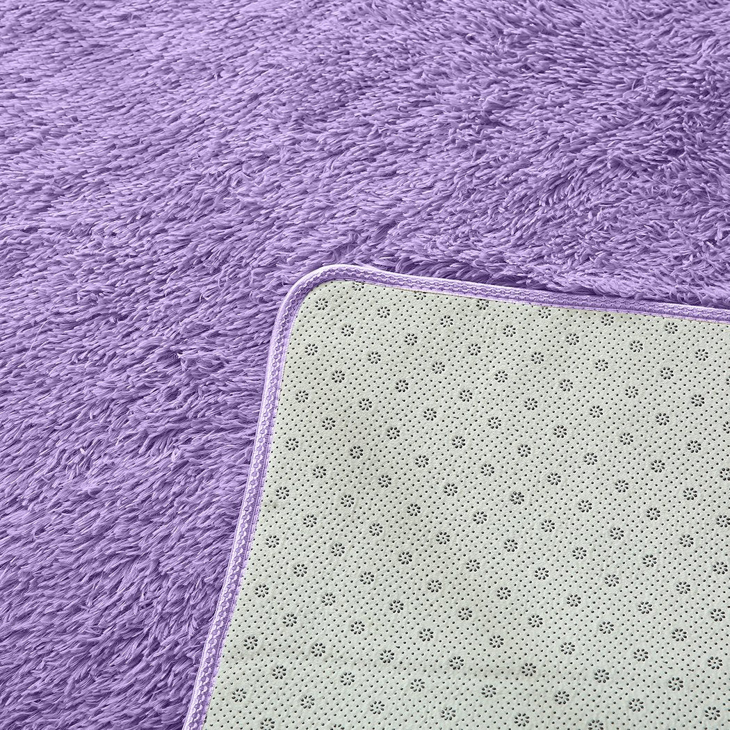 living room Soft Shag Shaggy Floor Confetti Rug Carpet 120X160Cm Purple