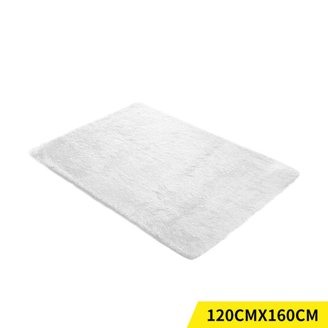 living room Soft Shag Shaggy Floor Confetti Rug Carpet 120X160Cm White