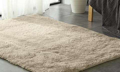 Soft Shag Shaggy Floor Confetti Rug Carpet 120X160Cm White