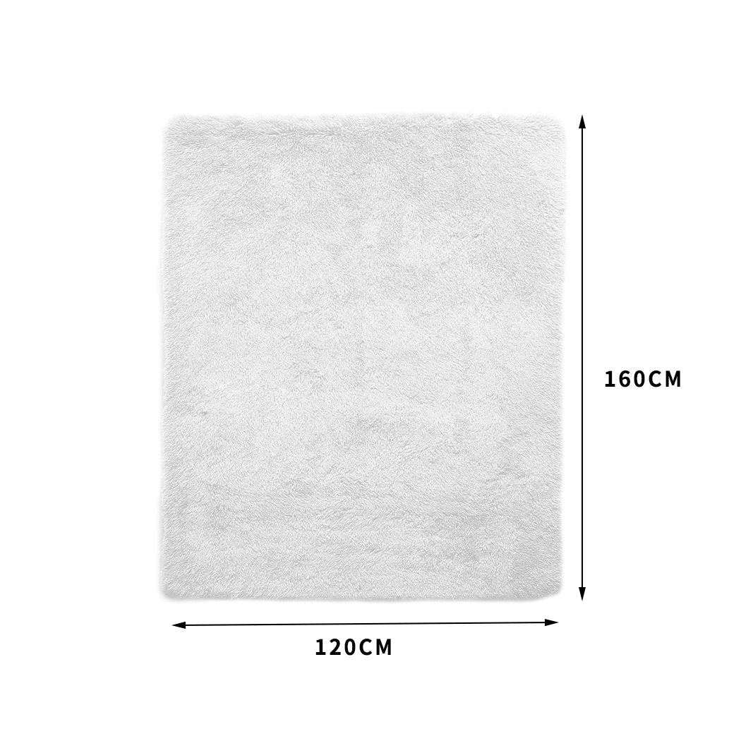 living room Soft Shag Shaggy Floor Confetti Rug Carpet 120X160Cm White