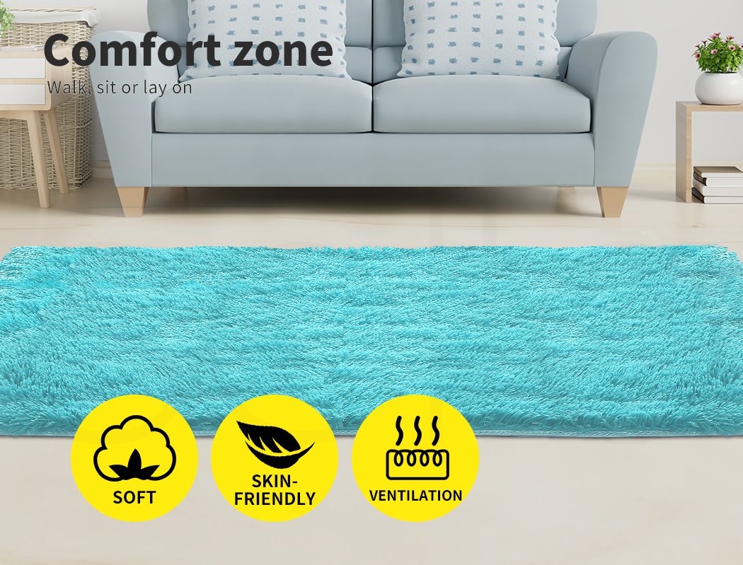 living room Soft Shag Shaggy Floor Confetti Rug Carpet 80X120Cm Red