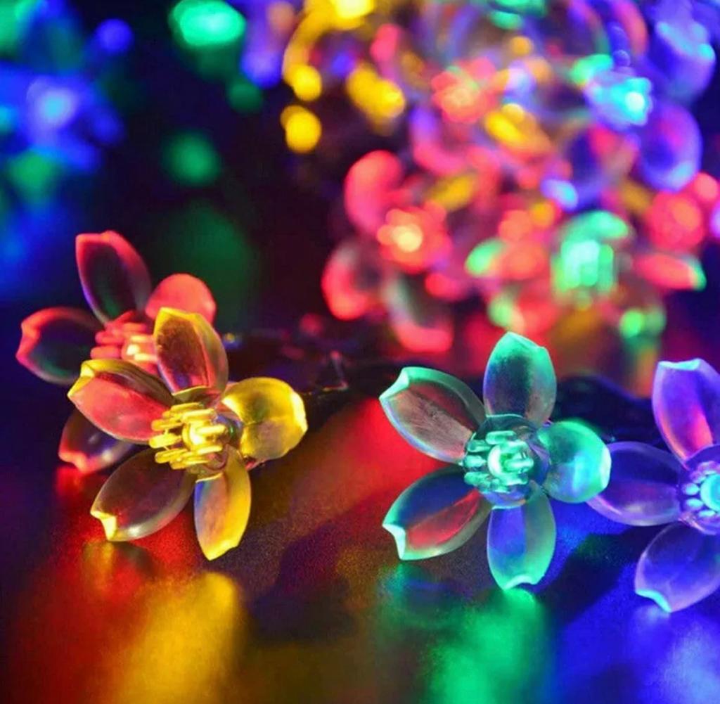 Home Decor Solar Floral String Light Multicolour