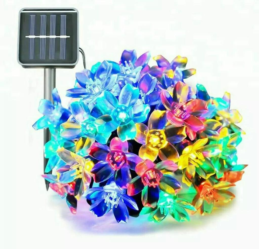 Home Decor Solar Floral String Light Multicolour