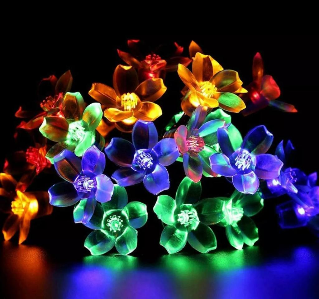 Home Decor Solar Floral String Light Multicolour