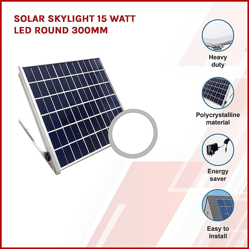 Solar Skylight 15 Watt LED Round 300mm