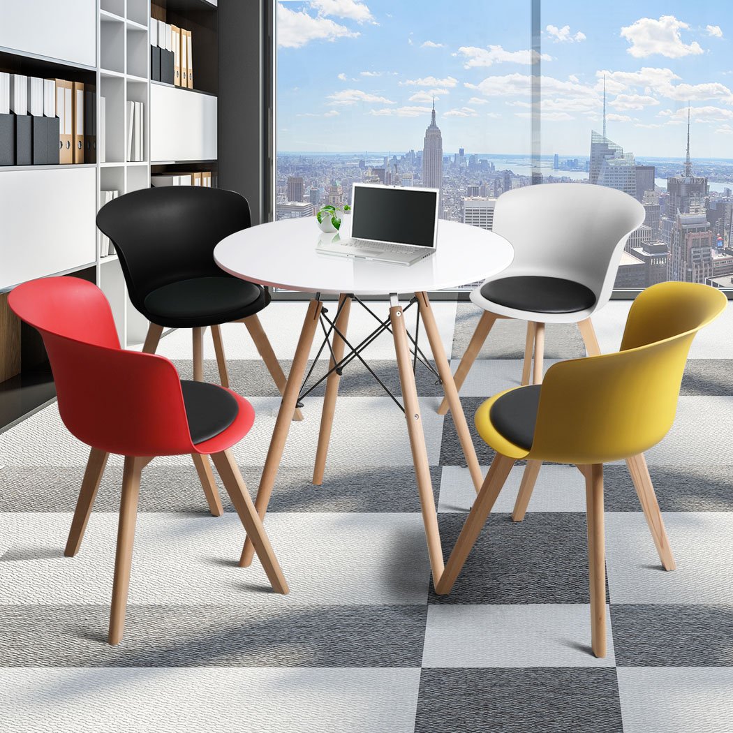 office & study solid beech 4Pcs Office MeetingTable Chair Set