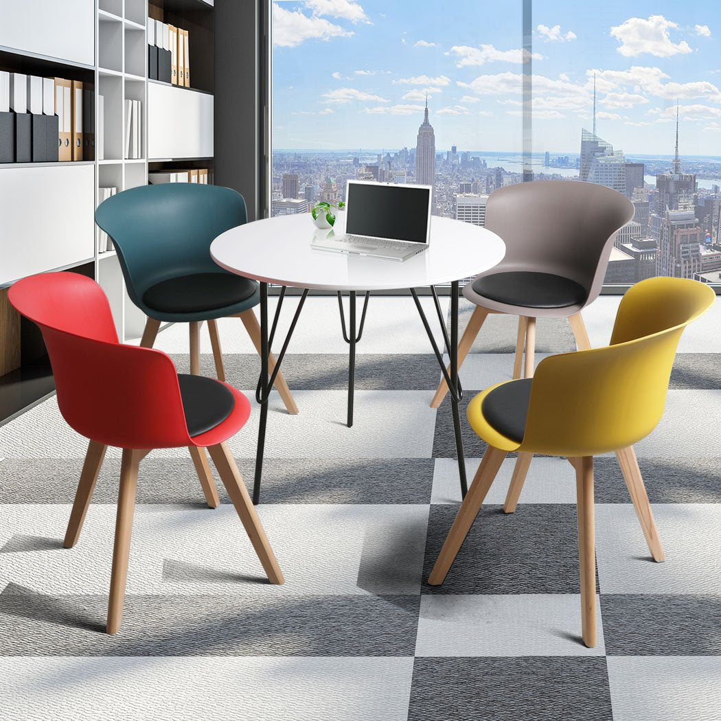 office & study Solid beech PU Leather Office Meeting Table Chair set