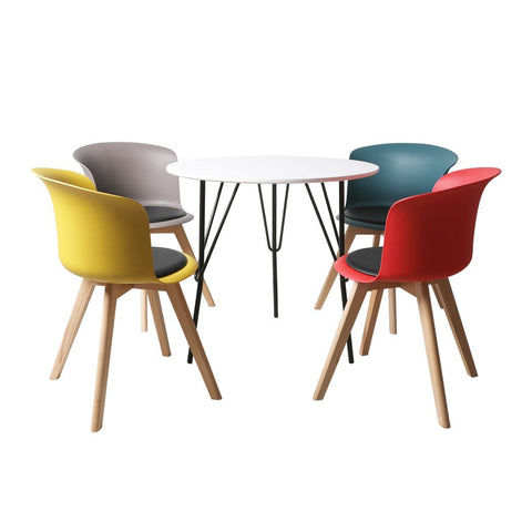 office & study Solid beech PU Leather Office Meeting Table Chair set