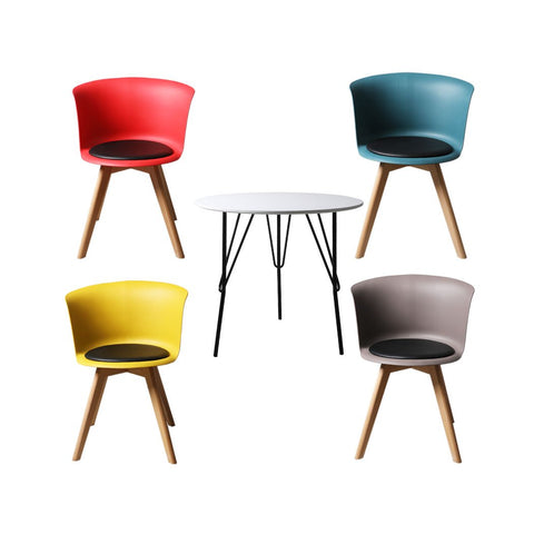 Solid beech PU Leather Office Meeting Table Chair set