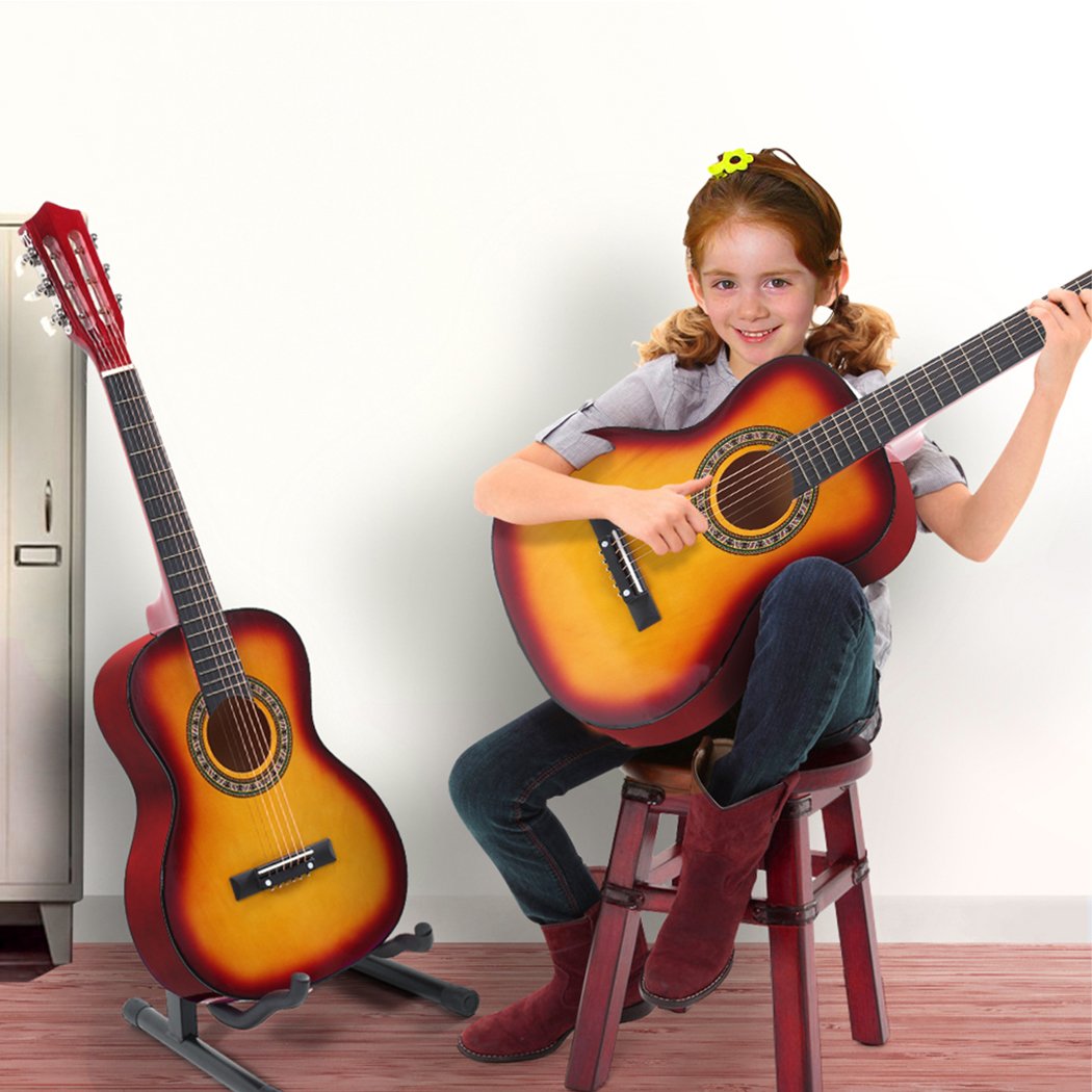 Entertainment & Elec Solid Eco-Rosewood 34 Inch Wooden Folk Acoustic Guitar