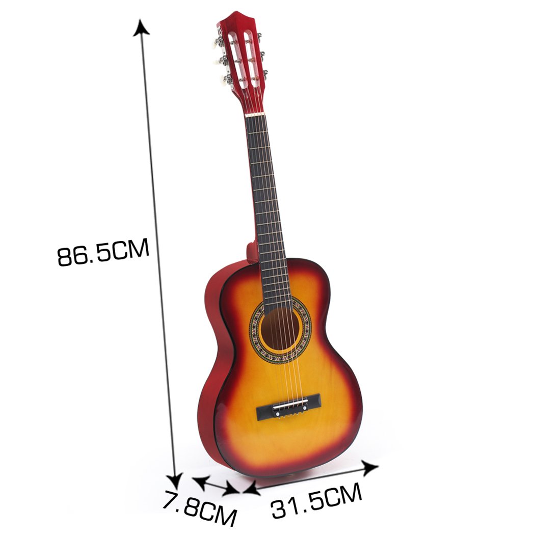 Entertainment & Elec Solid Eco-Rosewood 34 Inch Wooden Folk Acoustic Guitar