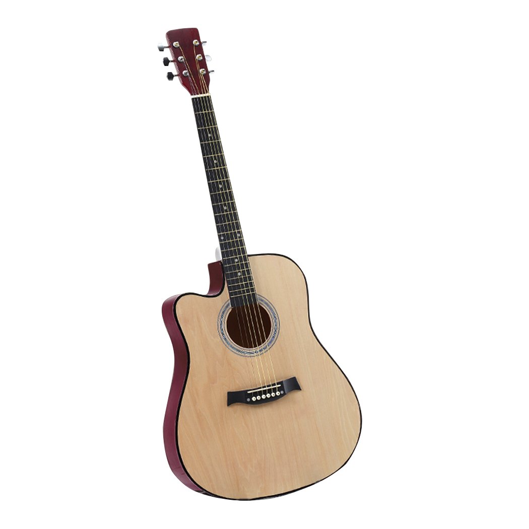 Entertainment & Elec Solid Eco-Rosewood 38 Inch Wooden Folk Acoustic Guitar- Nature