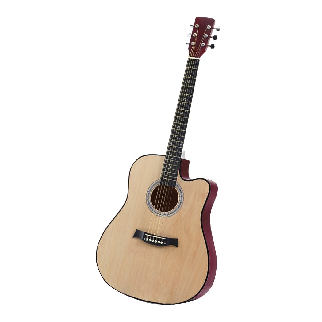 Entertainment & Elec Solid Eco-Rosewood 38 Inch Wooden Folk Acoustic Guitar- Nature