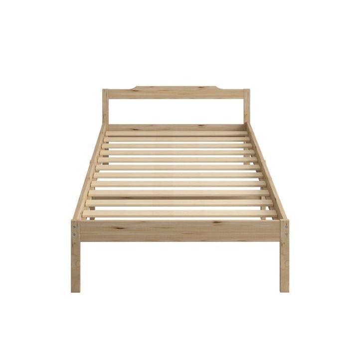 Solid Timber Pine Wood Bed Frame King Single -Natural