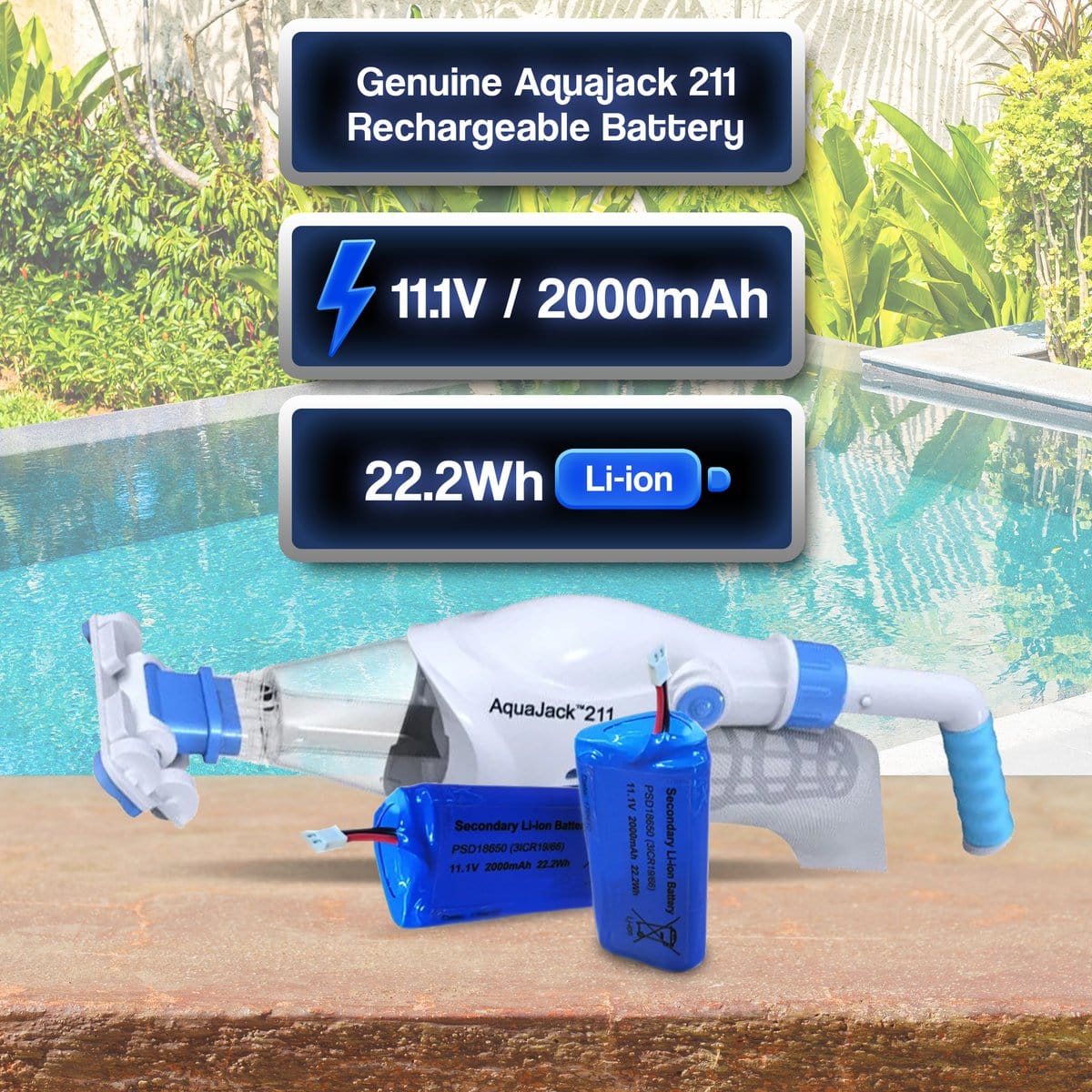 Spare Aquajack 211 Pool Cleaner Rechargeable Replacerment Battery