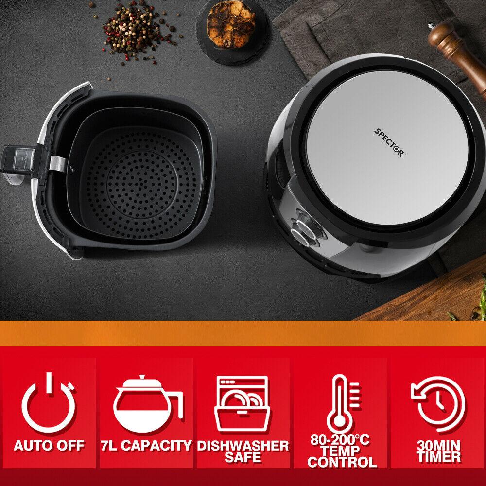 kitchen supplies Spector 1800W 7L Air Fryer Healthy Cooker Low Fat Oil Free Kitchen Oven in Black