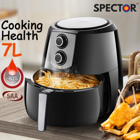 Spector 1800W 7L Air Fryer Healthy Cooker Low Fat Oil Free Kitchen Oven in Black