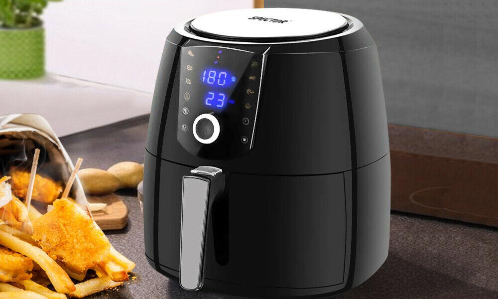 kitchen supplies Spector New 7L Air Fryer LCD Health Cooker Low Oil Rapid Deep Frying 1800W Black