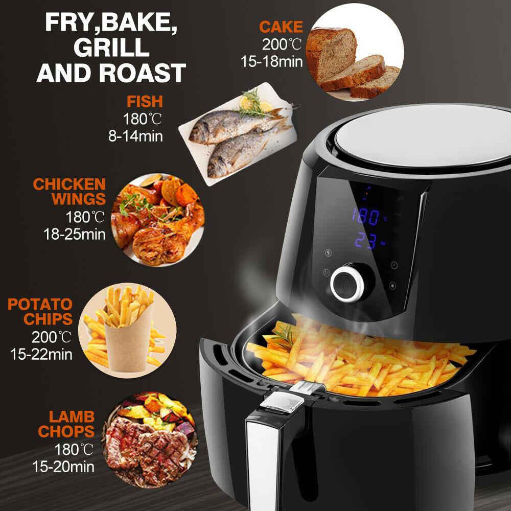 kitchen supplies Spector New 7L Air Fryer LCD Health Cooker Low Oil Rapid Deep Frying 1800W Black